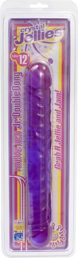 Doc Johnson Crystal Jellies dubbele dildo Jr. Double Dong paars - 30,23 cm — thumbnail 5