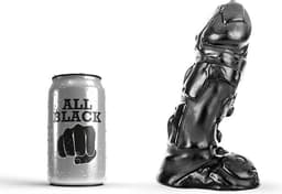All Black - Dildo Met Aders - 18 x 4 cm - Zwart — thumbnail 1