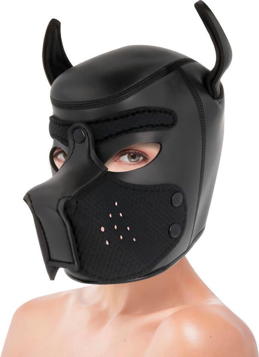 DARKNESS BONDAGE | Darkness Neoprene Dog Hood With Removable Muzzle - Size M | BDSM | Bondage | Fetish Mask — afbeelding 1