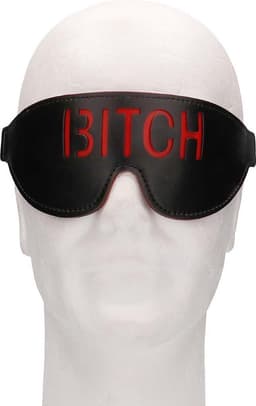 Ouch! Blindfold - BITCH - Black — thumbnail 1