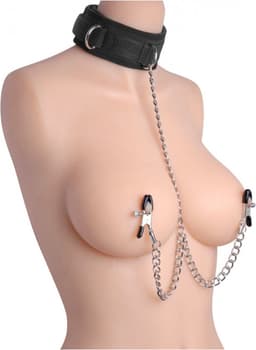 Master Series Submission Halsband Met Tepelklemmen — thumbnail 4