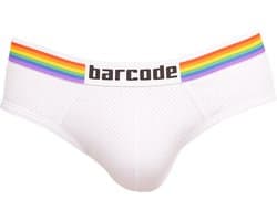 Barcode Berlin Backless Brief Pride White - MAAT XL - Erotisch Heren Ondergoed - Slip voor Man - Sexy mannen Slip