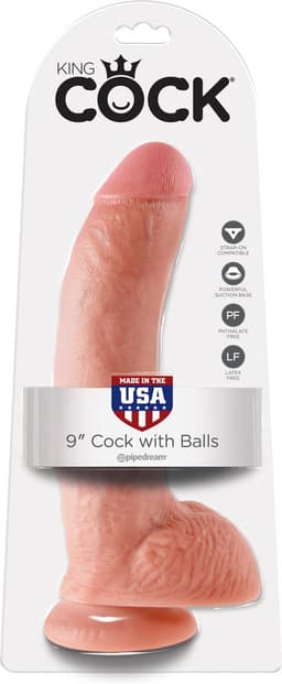 Pipedream - King Cock - Dildo met Balzak - 23 cm - Lichte Huidskleur — thumbnail 3