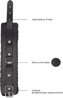 Plush Bonded Leather Hand Cuffs - With Adjustable Straps — thumbnail 9