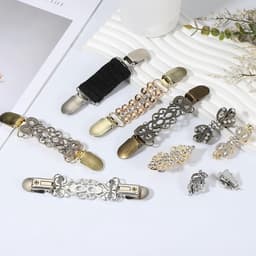 Kledingsclips, retro truiclips, gebreide jasclips, schouderdoeknaald, cape, tailleclips, trekker jurken voor verschillende dameskleding (5,6 x 1,8 x 1,4 cm, grijs zilver) — thumbnail 5