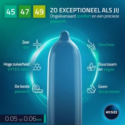 MY.SIZE PRO condoom maat 0,1,2-45,47,49 mm, 3x3 condooms - pasvorm en een geschikte maat voor iedereen — thumbnail 3
