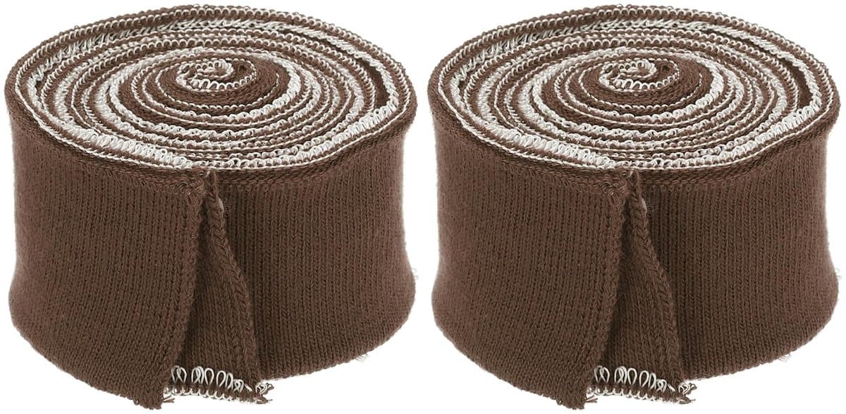 Elastische manchetten voor het naaien van gebreide geribbelde katoenen stof mouwen tailleband geribbelde afwerking, [voor kleding, knutselwerk] - bruin/ 2 stuks — afbeelding 1