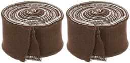 Elastische manchetten voor het naaien van gebreide geribbelde katoenen stof mouwen tailleband geribbelde afwerking, [voor kleding, knutselwerk] - bruin/ 2 stuks — thumbnail 1