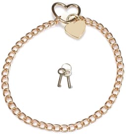 Liebe Seele - Ketting Collar met Hartvormig Hangslot - Goud — thumbnail 3