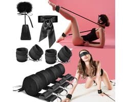Bondage Set - BDSM - Sex Toys voor Koppels - TENZHVXI® - Set van 10 - Enkelbanden en handboeien, blinddoeken - Verstelbaar - Plezier voor stellen - Zwart