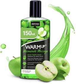JOYDIVISION Warmup massageliquid groene appel 150 ml I Massageliquid met warmte-effect I Met appelgeur & -smaak I voor koppels — thumbnail 1