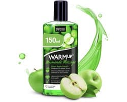 JOYDIVISION Warmup massageliquid groene appel 150 ml I Massageliquid met warmte-effect I Met appelgeur & -smaak I voor koppels