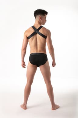 LEADER Essentials Multipack 1x Brief + 1x Harness Black - MAAT L - Erotisch Heren Ondergoed - Slip voor Man - Sexy mannen Slip — thumbnail 2