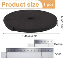 Elastiek, 1 cm breed, 10 m lang, elastisch voor taille en broeken, elastische band om te naaien, wit breed elastiek voor kleding en creatieve doe-het-zelfwerkzaamheden — thumbnail 5