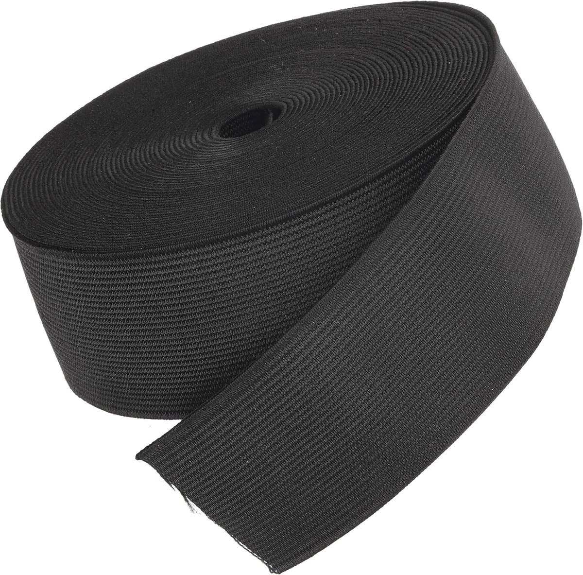 Elastiek voor Naaien - Tailleband Elastiek Band, 38 mm, Zwart - Sterke Platte Elastische Band voor Kleding, 6 Meter - Ook voor Rokken, Broeken en Pyjama's - 4 cm — afbeelding 1