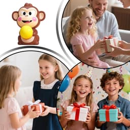 Interactief Grappenspel - Apen spel - Feestelijke pret - Onvoorspelbare lancering - 14 x 14 x 21 cm - Multicolor — thumbnail 5
