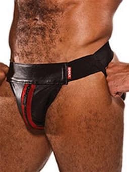 Colt Leather Zip Jock - Red — thumbnail 3