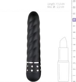 Easytoys Mini Vibrator Gedraaid - Zwart — thumbnail 4