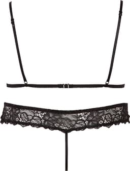 Abierta Fina – Sexy Extravagante Verleidings Lingerie Set met Strass Elementen voor Openheid met Klasse – Maat S – Zwart — thumbnail 5
