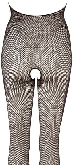 Mandy Mystery Lingerie – Visnet catsuit met open kruis en borsten – One Size - Zwart — thumbnail 5