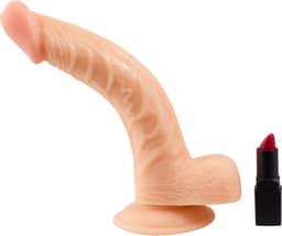 NMC – Dildo met Zuignap en Licht Gebogen Vorm voor een Vluggertje 19 cm – beigeig — thumbnail 4