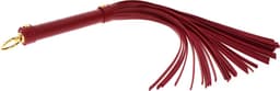 Luxe Zweep 47 cm - Voor BDSM, SM en Bondage - Flogger - Gemaakt van PU-Leer en Nikkelvrij Metaal - SM Zweepje - Sex Whip - Rood / Goud — thumbnail 2