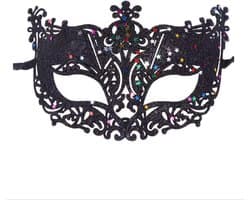 Scoby - Venetiaans Masker - Oogmasker - Gemaskerd Bal - Sensueel - Erotisch Masker - Verkleedpartij - Zwart - One Size