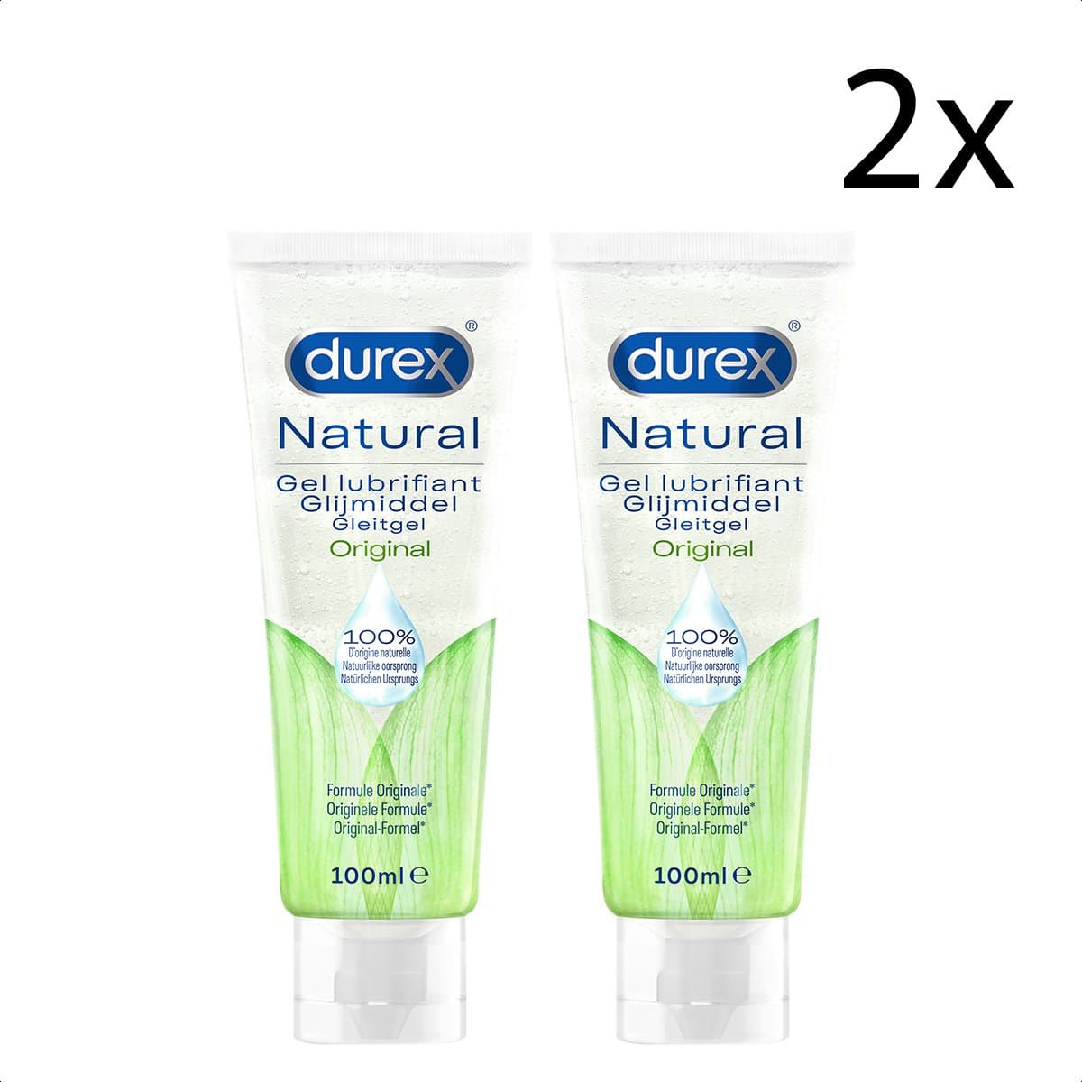 Durex - Naturel Gel - Natuurlijk Glijmiddel - 2 x 100 ml — afbeelding 1