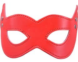 Pu lederen Masker - Sexy masker - Rollenspel masker - Rood - PU Leer - Sexy - Erotisch masker - Harnas - Meesteres One2Play