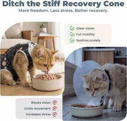 2-delig kattenbody voor katten, na kastratie, sterilisatie, weigeren, anti-rimpel beschermend pak voor buikwonden - Space (S) — thumbnail 3