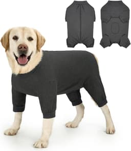 Na operatie body voor honden met ritssluiting, hond op body met benen, beschermend pak hond, kastratiebody, hond, medisch hondenbody, lekbescherming, wondbeschermingspak, honden — thumbnail 1