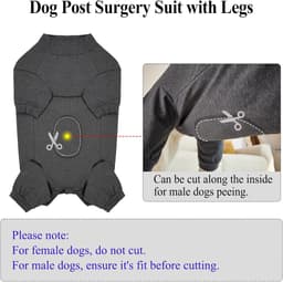 Na operatie body voor honden met ritssluiting, hond op body met benen, beschermend pak hond, kastratiebody, hond, medisch hondenbody, lekbescherming, wondbeschermingspak, honden — thumbnail 3