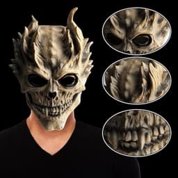 Doodshoofd-masker, horror, geest, Halloween, skelet, enge demonen, maskers, carnaval, Halloween, kostuum, cosplay, latex rekwisieten — thumbnail 3