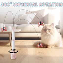 kattenspeelgoed, kattenspeelgoed, kattenhengel met zuignappen, 360 graden draaibaar, kattenspeelgoed, zelfbezigheid, natuurlijk interactief kattenspeelgoed voor katten (roze en — thumbnail 2