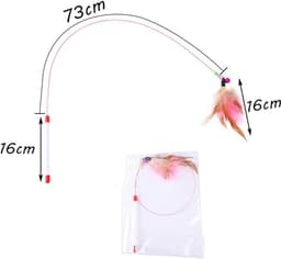7 stuks, kattenhengel met veren, interactief kattenspeelgoed, kattenhengel met hanger, veer bel, kattenspeelgoedset voor kittens en katten — thumbnail 4