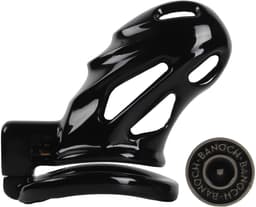 Banoch | Peniskooi aluminium zwart | 3 ringen | 45 mm, 50 mm & 55 mm | chastity cage voor mannen — thumbnail 1
