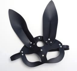 CHPN - Cosplay masker - Pu lederen Masker - Sexy masker - Erotisch masker met oren - Rollenspel masker - Zwart - PU Leer - Konijn - Sexy - Erotisch masker - Harnas - Meesteres — thumbnail 3