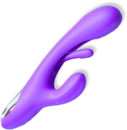 SlipperyHeights® Driesa 3-in-1 Rabbit Vibrator voor Vrouwen met App – G Spot & Clitoris Stimulator – 21 Standen – Inclusief Mini Vibrator – Waterdicht – Paars — thumbnail 4