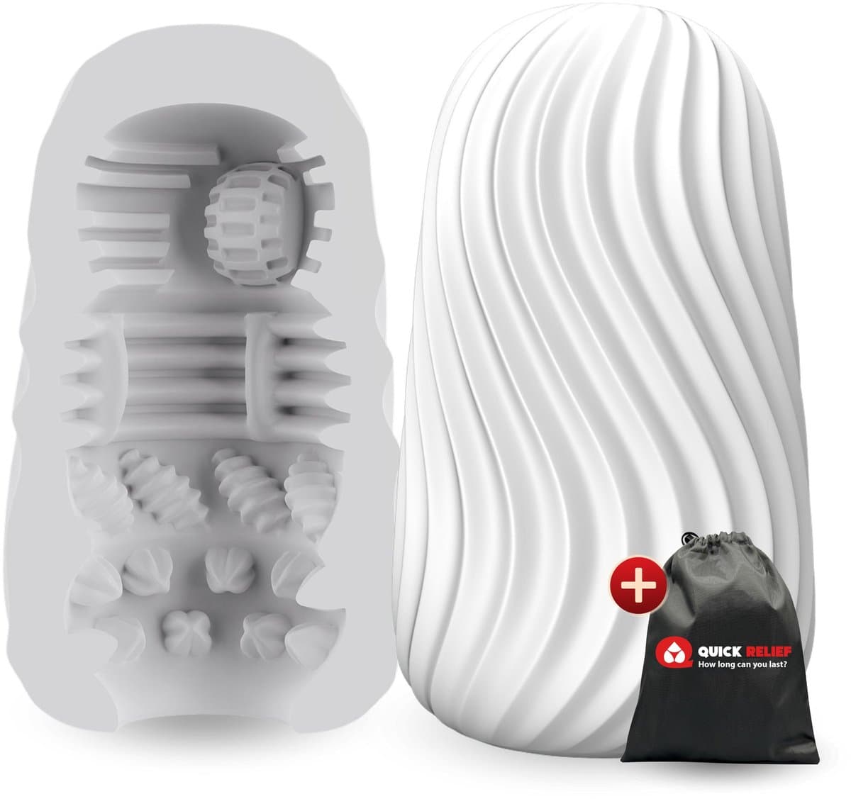 Quick Relief Egg Stroker™ - Masturbator ei - Pocket Pussy - Aftrek Eitje - Sex Toy voor Mannen - Wit — afbeelding 1