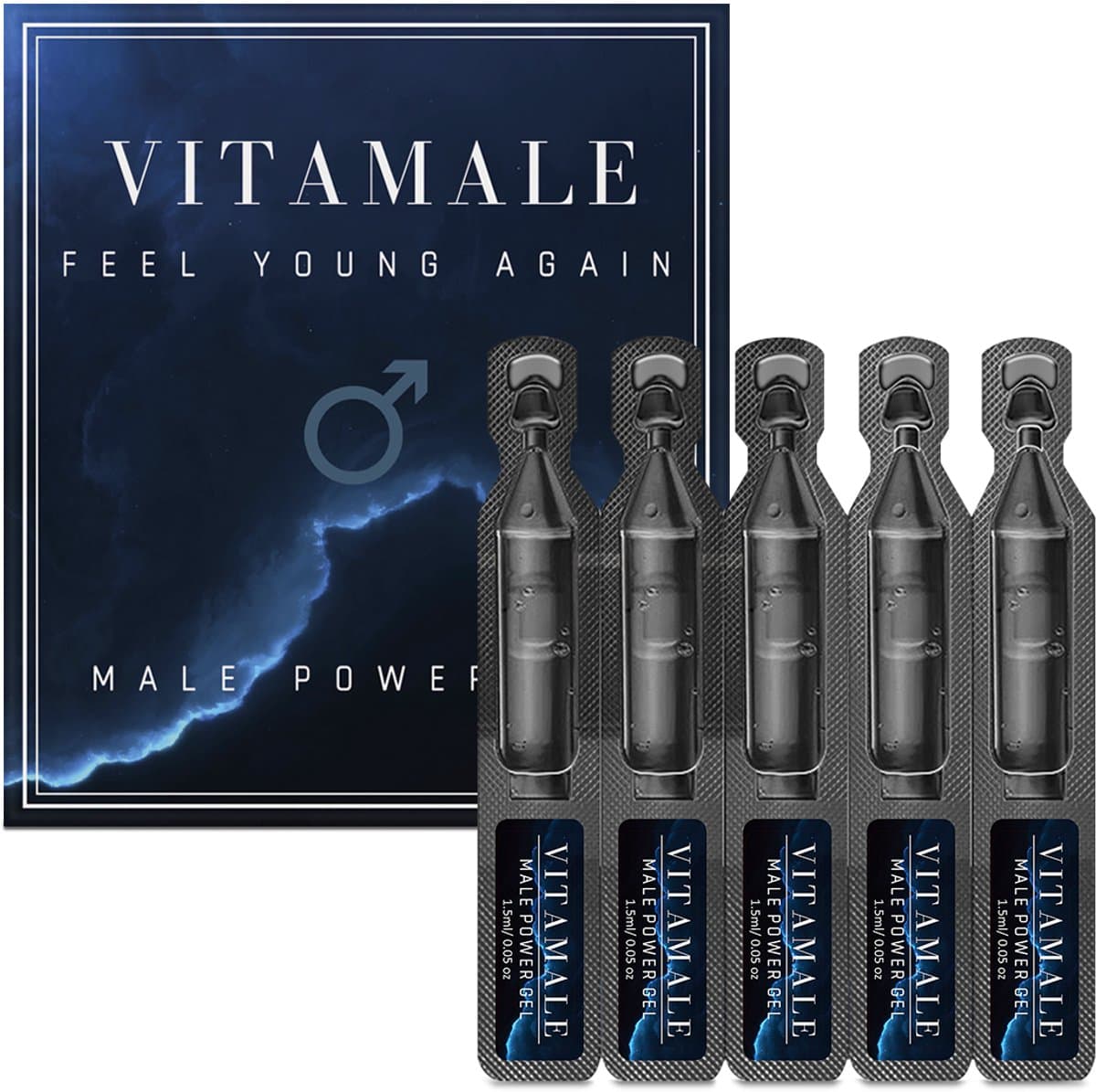 Vitamale - Erectie Gel - Erectie Gel voor mannen - 5 Sachets - #1 Erectie Gel in Nederland en Belgie - Discreet geleverd - #SPRING PROMO — afbeelding 1