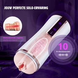 Lunvira® Elektrische Masturbator - Sex Toys Voor Mannen Zelf Aftrekken - Pocket Pussy - 10 Vibratiestanden - USB-Oplaadbaar - blowjob simulator — thumbnail 3