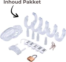 Intenz® Kuisheidskooi - Transparant - Chastity Cage - Small - Peniskooi - Sex Toys voor Koppels - Inclusief Slotje — thumbnail 2