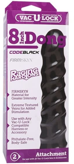DocJohnson - Dildo Zwart - 20.32 cm -  Vac-U-Lock Raging Hard Ons Dong 8 Inch — thumbnail 2