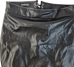 BamBella® - BDSM rok - Maat S M L - Shiny Wetlook - Sexy Erotische rokje Super shine metallic Lame Glans Zwart — thumbnail 4