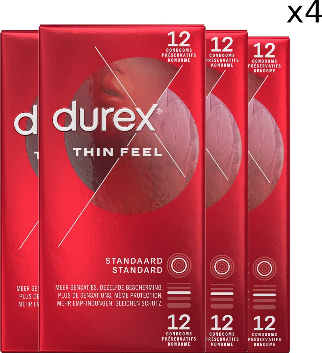 Durex - Condooms - Thin Feel - 4x 12 stuks - Voordeelverpakking — afbeelding 1