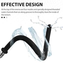 Ynkkvre - 43 cm Anale Douche - Klysma voor Darmreiniging - Diepe Reiniging met 4 Gaten en Medische Siliconen - 1 Stuk - Voor Vrouwen en Mannen Zwart — thumbnail 3