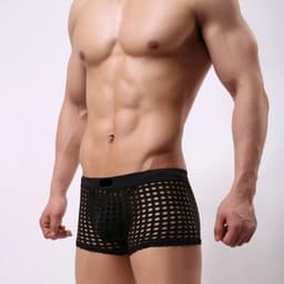 Sexy Transparante Mesh Boxershort voor Heren – Zwart herenondergoed – Doorschijnende Boxer - Maat M — thumbnail 1