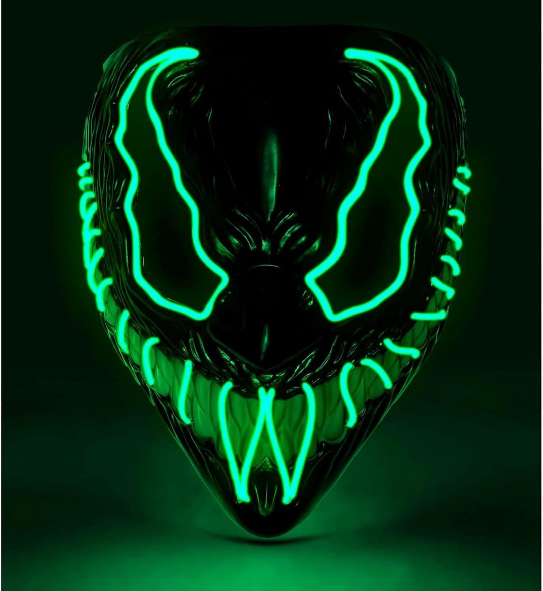 Griezelig LED Masker met Lichtgevend Demonen Gezicht voor Halloween en Feestjes — afbeelding 1