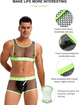 Sexy Lingerie Set voor Heren - Erotische Boxershort en Tanktop - Transparant Ondergoed — thumbnail 6