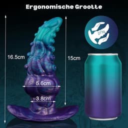 Tentacle Dildo - 16,5 Cm - Buttplug - Tentakel Dildo - XXL Dildo Extra Dik - Fantasy Dildo - Octopus Dildo - Siliconen - Paars - Discreet Verzonden — thumbnail 2